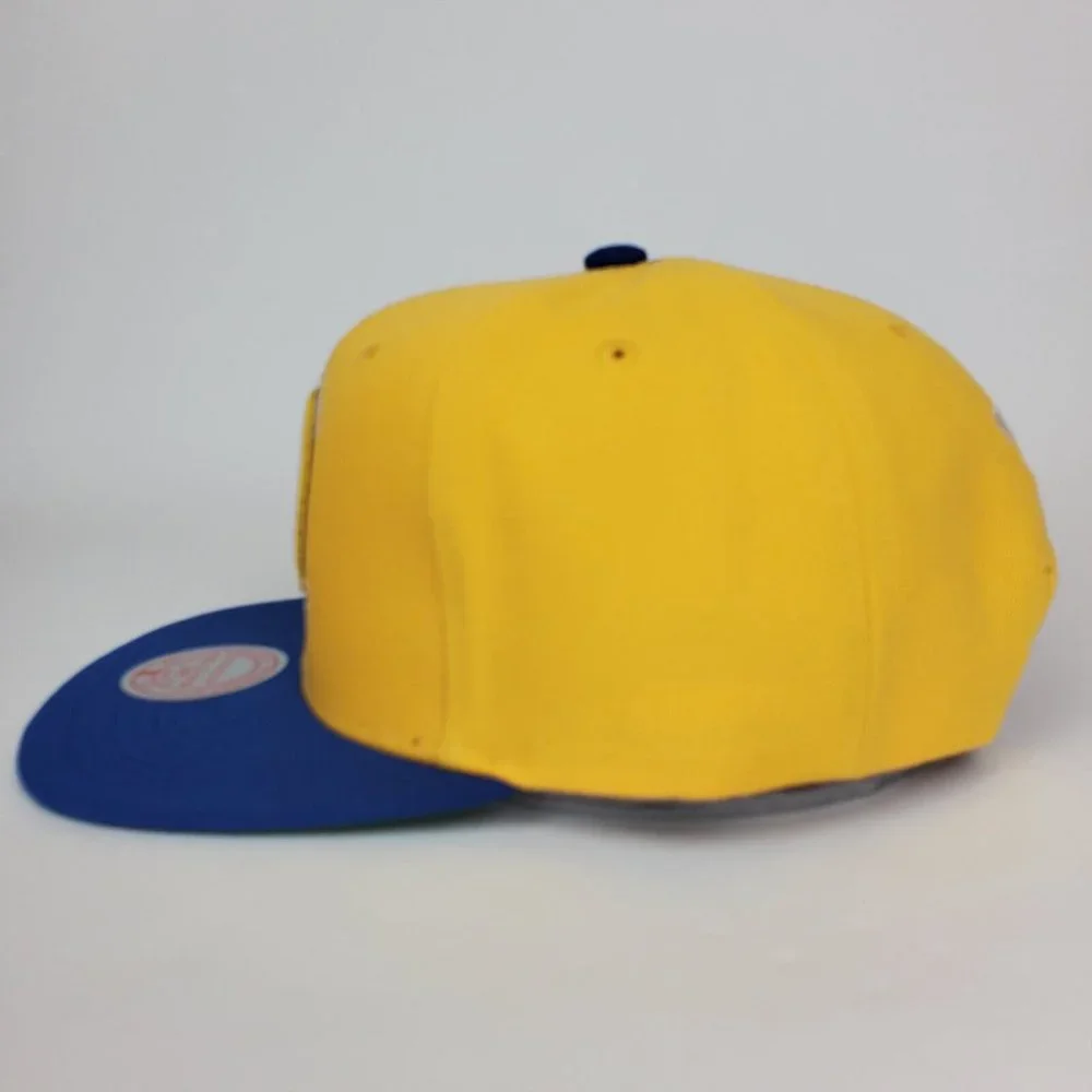 GS Warriors Mitchell & Ness NBA Snapback‎ Hat 3D Logo Blue Yellow Cap NWT